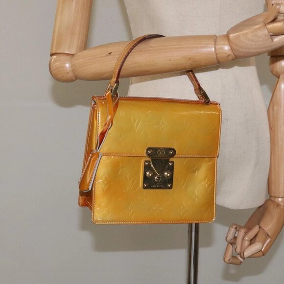 LOUIS VUITTON Monogram Vernis Spring Street Hand Bag Gris M91029 LV Auth 112709